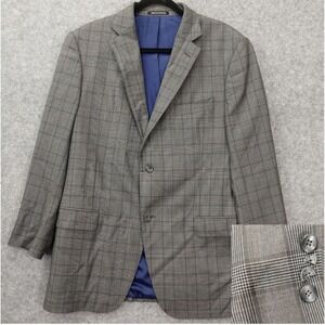 J Hilburn VITALE BARBERIS CANONICO Glen Sport Coat Mens 42R M Black Gray Blazer